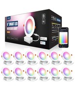 Amico 12 Pack 6 Inch Smart LED Recessed Lighting, WiFi Bluetooth Canless... - $463.99