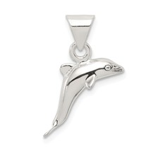 Sterling Silver Dolphin Charm &amp; 18&quot; Chain Jewerly 20.3mm x 16.3mm - £17.11 GBP