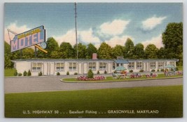 Grasonville MD Rod And Reel Motel Maryland Postcard E39 - £3.70 GBP