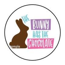30 The Bunny Has Chocolate Envelope Seals Labels Stickers 1.5&quot; Round Easter - £5.93 GBP