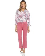 NYDJ Women&#39;s Pink Slate Rose Fiona Slim Fit Flared Ankle Jean Pants Size... - $46.74