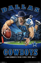 Framed Canvas Art Print Dallas Cowboys Football Touch Down Poster - £34.81 GBP+