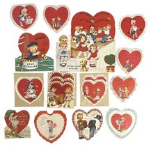 Vtg Unsigned A-Meri-Card Valentines Cards Lot Of 18 Die Cut Stand Up Paper Doll - £29.75 GBP
