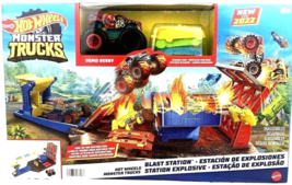 Hot Wheels Monster Trucks Blast Station DEMO DERBY Playset Mattel New for 2022 - £13.45 GBP
