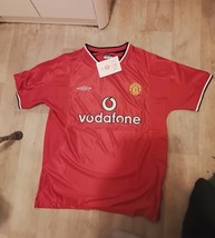 Manchester United Vodafone Home Shirt Jersey Retro Vintage umbro 2000 20... - $769.61 MXN