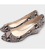 COLE HAAN Grand Ambition Snakeskin Leather Open Toe Wedges Heels Size 8.5 - €53,50 EUR