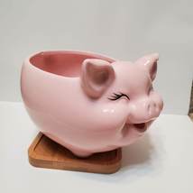 Pig Planter, Pink Pig Plant Pot, Ceramic Animal Planter, Succulent Planter, 6" image 5