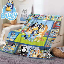 Bluey Cartoon Anime Flannel Blanketbluey Family Blanket Throw Home Sofa Lunch Br - £7.52 GBP+