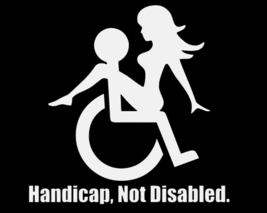 Wheel Chair Handicap Funny Die Cut Vinyl Sticker Window Decal Car Truck SUV - $3.92+