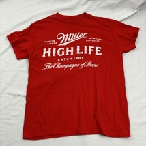 Miller High Life Unisex T-Shirt Red Short Sleeve Crew Neck Graphic M - £14.24 GBP