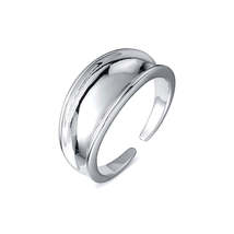 Minimalist Double Layered Polished Plain Ring - £29.82 GBP