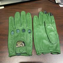 Men Driving Texting Touch Screen Glove Green Leather No Tariff For USA C... - $20.38