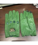 Men Driving Texting Touch Screen Glove Green Leather No Tariff For USA C... - $20.38