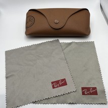 RayBan Sunglasses - Brown Vinyl Semi-Hard Snap Case w Microfiber Cleaning Cloths - £9.40 GBP