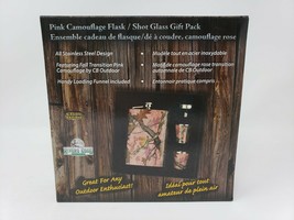 Rivers Edge Pink Camouflage Flask / Shot Glass Gift Pack - New - $17.59