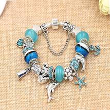 Pandora Inspired Charm Bracelet Ocean Bracelet Charms Bracelets Complete... - $41.99