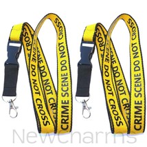 2 of CRIME SCENE DO NOT CROSS Lanyards Keychain Metal Clasp - Forensic ID - £6.86 GBP