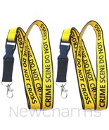 2 of CRIME SCENE DO NOT CROSS Lanyards Keychain Metal Clasp - Forensic ID - £7.00 GBP