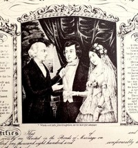 Marriage Certificate Currier And Ives Sample 1942 Art Antique Print DWV5C - £21.72 GBP