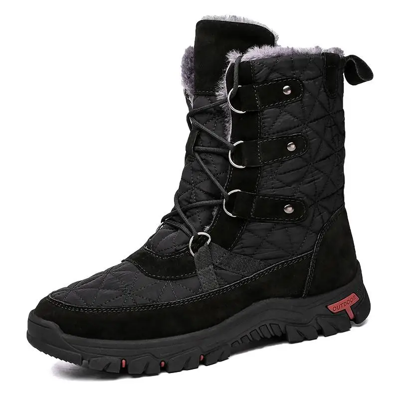  Men&#39;s Winter Boots Waterproof Men&#39;s Boots Warm Plush Snow Boots Outdoor Non-sli - £67.86 GBP