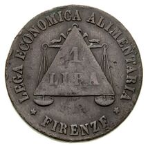 Firenze Lega Economica Alimentaria Gettone 1 lira Token, Copper, 25 mm - $41.09