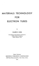 Materials Technology for Electron Tubes by Walter H. Kohl 1951 PDF on CD - $17.44