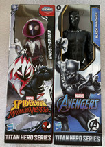 Marvel Titan Super Hero Series Ghost-Spider &amp; Black Panther Action Figures 12” - £19.66 GBP