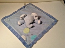 Carters Just One Year Plush Blue Elephant Blanket Lovey Security rattle - $9.15