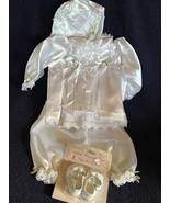 Handmade Large Doll White Satin w Pearl Bead Accents Dress Shirt Pants B... - £15.46 GBP