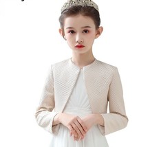 Children&#39;s Handmade first communion Dress Wedding bolero shrug Dress Jacket - £34.16 GBP
