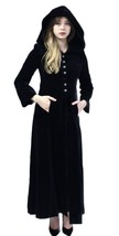 VTG Niedieck Velours Brillant Hooded Maxi Coat Black Modell Corty Krefel... - $164.29