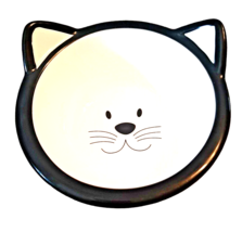 Fine Porcelain Kitty Cat Bowl Trinket Dish Black and White YHY - £11.92 GBP