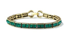 Heidi Daus It is A Fine Line Emerald-Color Crystal Bracelets 7-1/2&quot;L - £84.17 GBP