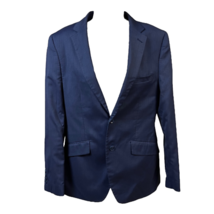 Lineage Mens 0S2XFN Two Button Suit Jacket Blue Pinstripe Stretch Notch 38 - $51.29