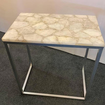 White Quartz Top Side Coffee Table Tops, Outdoor Table, Balcony Table To... - $394.57+