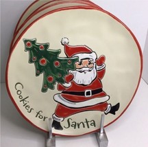 4 Dinner Plate Eli + Ana cookies for Santa stoneware 11” New - $62.32