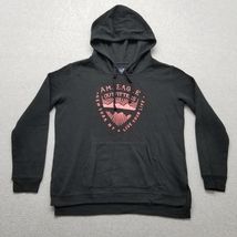 American Eagle Hoodie Mens Small Black Long Sleeve Pullover Pockets - $17.81