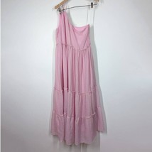 HATCH Joy One Shoulder Tiered Midi Dress Textured Lilac Pink Size 3 US 1... - $125.10