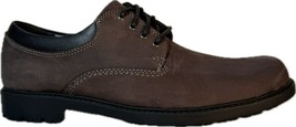 CLARKS OAKDALE Men&#39;s Chocolate Nubuck Leather Waterproof Shoes Sz 9, 63304 - £63.95 GBP