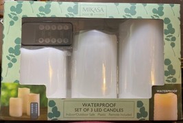 Mikasa Home Accents Flameless 3 Piece Led Candle Set- Real Wax With Remote - $12.19