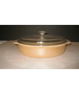 Vintage 1 1/2 Qt. Fire King Peach Luster Ware Casserole Dish 8” #450 W/ Lid - $34.65