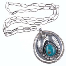 Vintage Navajo Spinner pendant Sterling, turquoise, and coral - £433.67 GBP