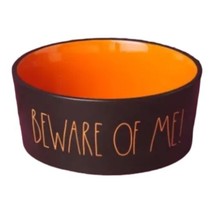Rae Dunn Halloween Black Orange “BEWARE OF ME!” Dog Pet Bowl LARGE Dish NEW - $37.56