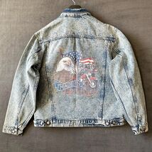 Harley-Davidson Denim Jacket Men’s Large Made in America Eagle Motorcycl... - $1,148.92 MXN