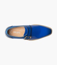Stacy Adams Bartram Plain Toe Monk Strap Patent Shoes Blue 25724-400 image 5
