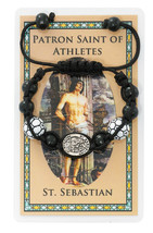 Soccer Bracelet with St.Sebastian and a Laminated prayer card - $9.95