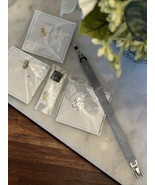 STELLA &amp; DOT Keep Collective Silver Mesh Charm Bracelet with Charms NEW - €28,47 EUR