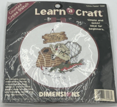NEW 1997 Dimensions Fishin' Time 72406 Counted Cross Stitch Kit 6" Hoop 12452 - $14.46