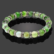 High Quality Natural Stone Round Beads Bracelets &amp; Bangles Women Crystal Jewelry - £14.22 GBP