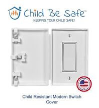 Child Be Safe Childproof WHITE Rocker Light Switch and Wall Outlet Safet... - €10,92 EUR